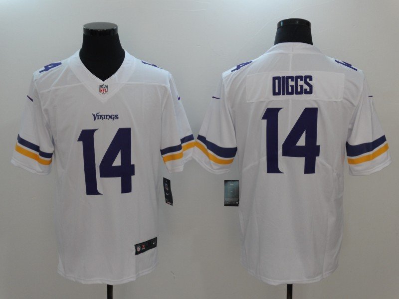 Men's Minnesota Vikings 14# Stefon Diggs Limited White Stitched Jersey