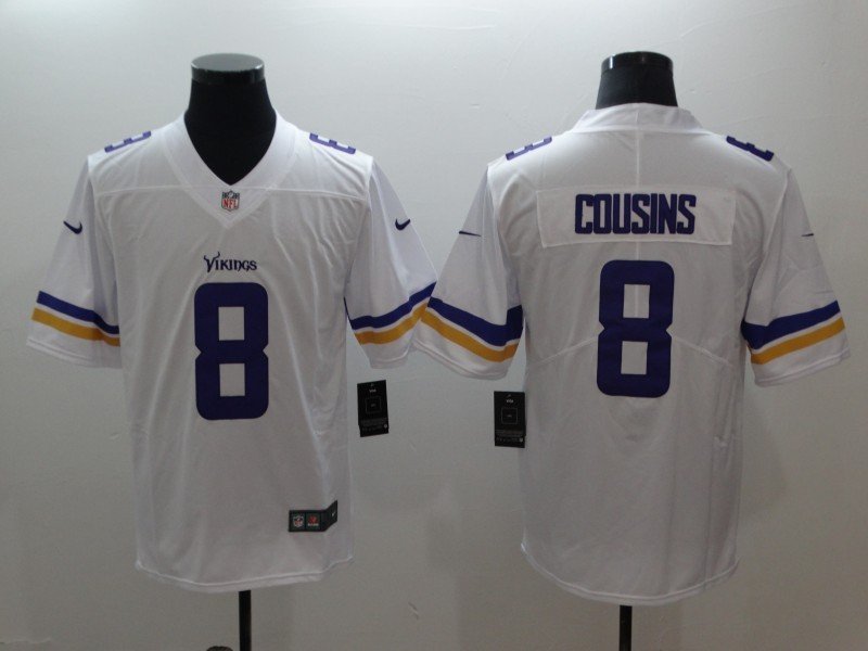 Men's Minnesota Vikings 8# Kirk Cousins Limited White Stitched Jersey