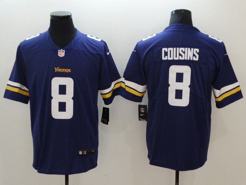 Men's Minnesota Vikings 8# Kirk Cousins Limited Purple Stitched Jersey