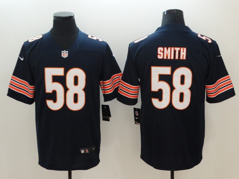 Men's Chicago Bears 58# Roquan Smith Limited Navy Stitched Jersey