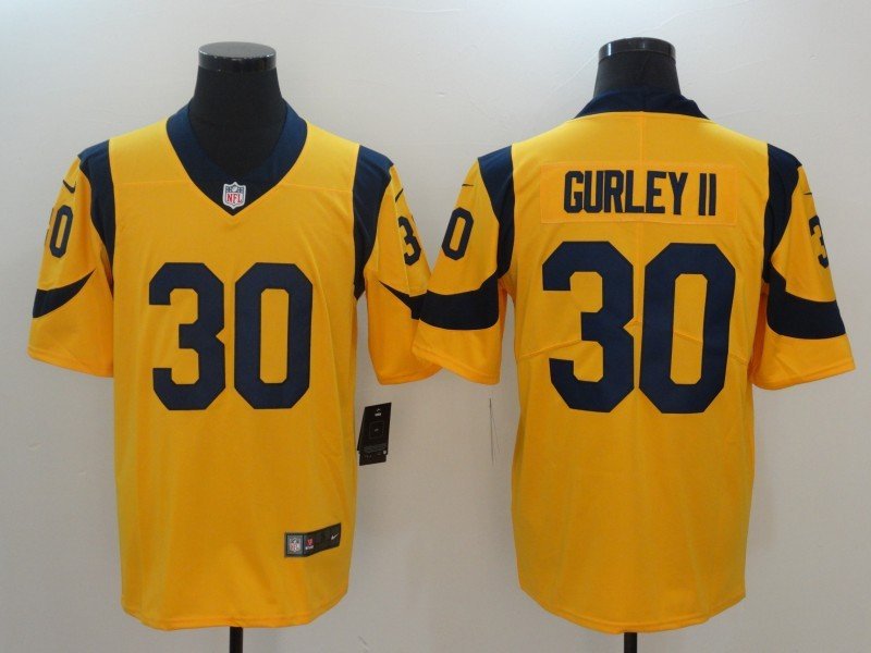 Men's Los Angeles Rams 30# Todd Gurley Limited Yellow Stitched Jersey