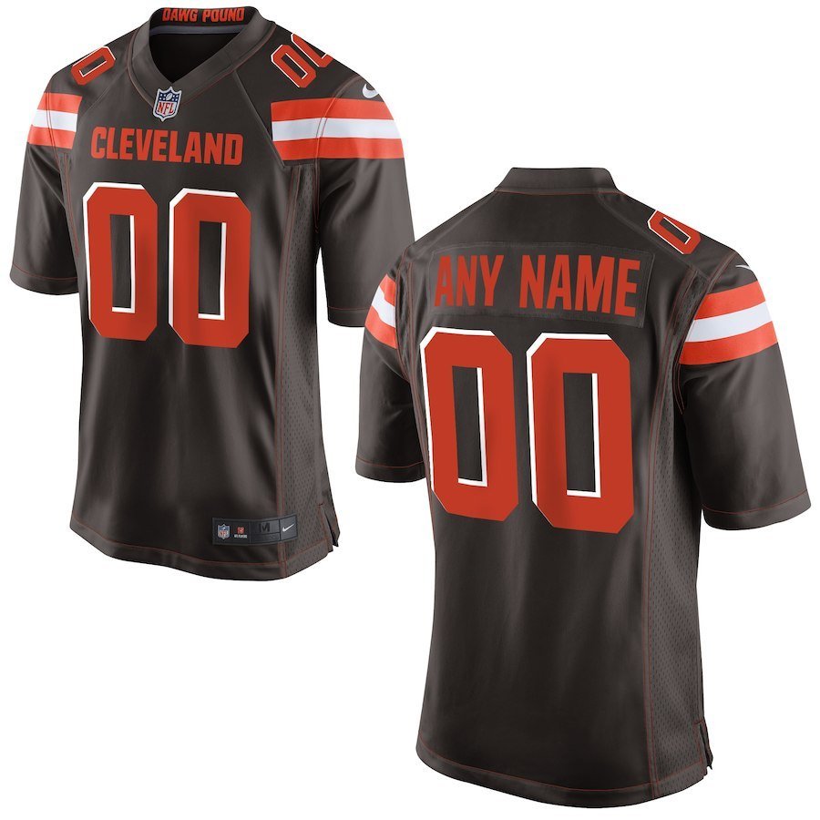 Men's Cleveland Browns Custom Name And Number Game Limied Brown Stitched Jersey