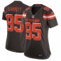 Women's Cleveland Browns 95# Myles Garrett Game Brown Stitched Jersey