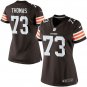 Women's Cleveland Browns 73# Joe Thomas Game Brown Stitched Jersey