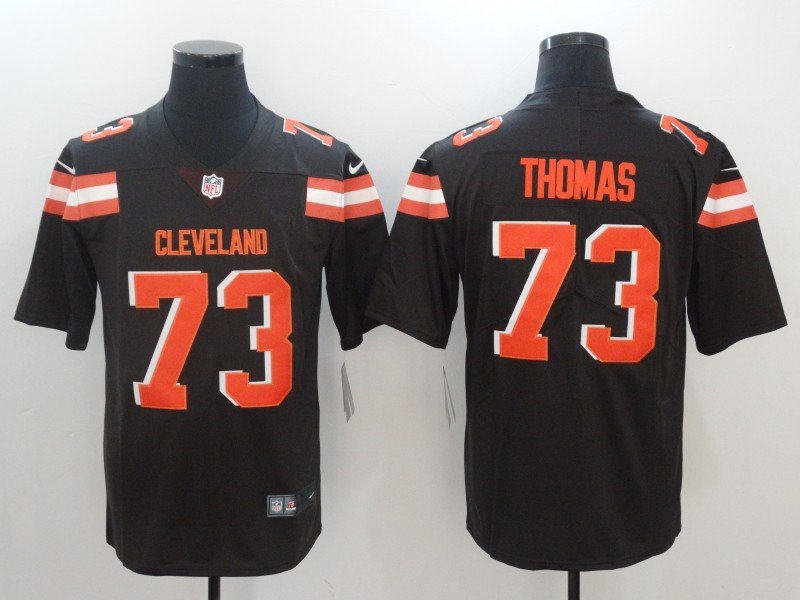 Men's Cleveland Browns 73# Joe Thomas Limited Brown Stitched Jersey