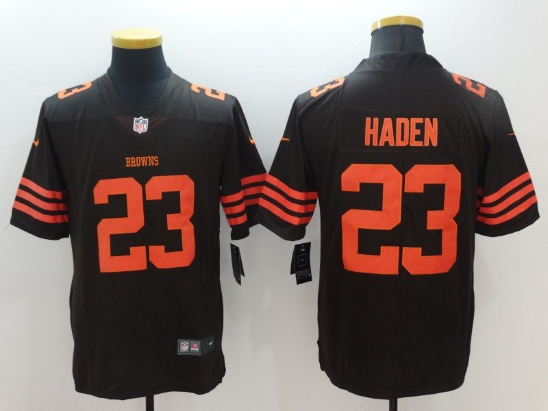 Men's Cleveland Browns 23# Joe Haden Limited Brown Stitched Jersey