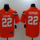 Men's Cleveland Browns 22# Jabrill Peppers Limited Orange Stitched Jersey