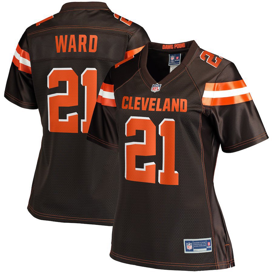 Women's Cleveland Browns 21# Denzel Ward Brown Limited Stitched Jersey