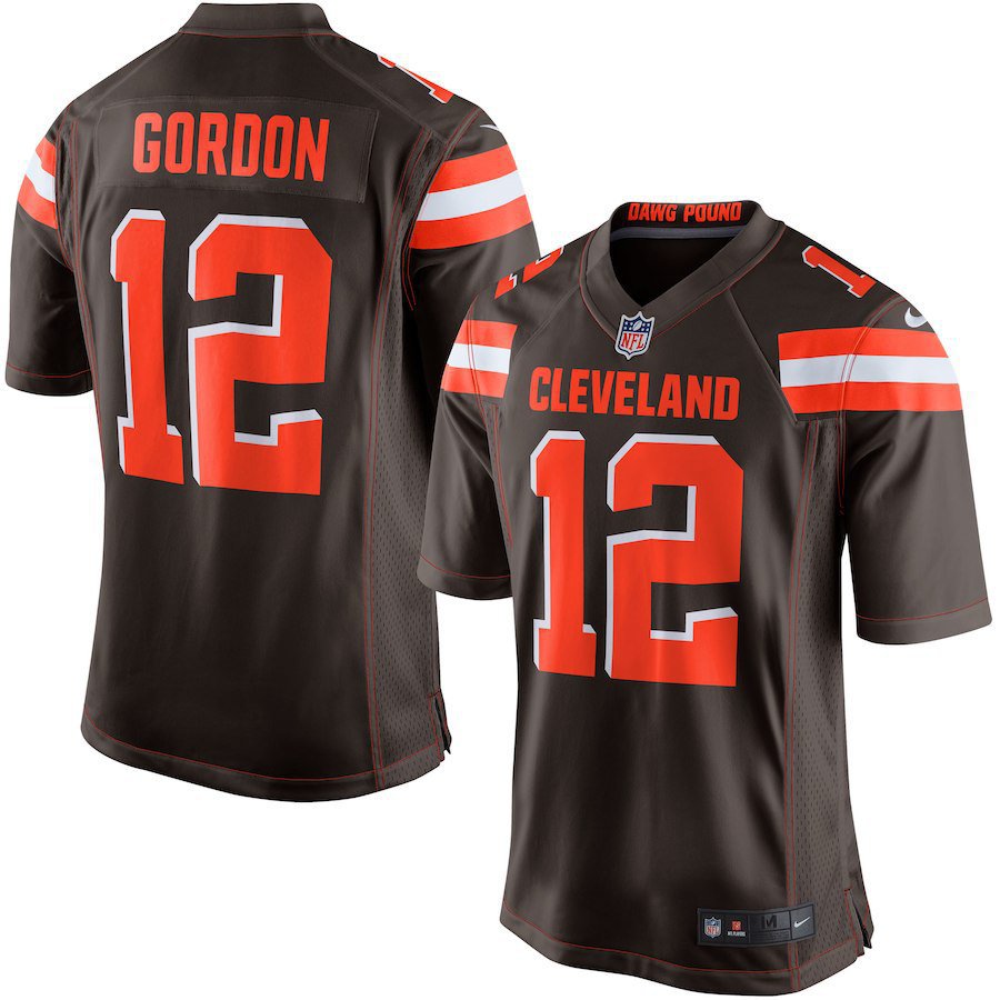 Men's Cleveland Browns 12# Josh Gordon Brown Limited Stitched Jersey