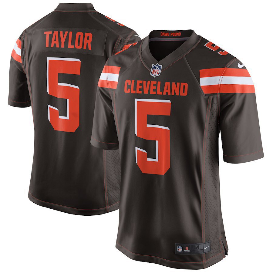 Men's Cleveland Browns 5# Tyrod Taylor Brown Limited Stitched Jersey