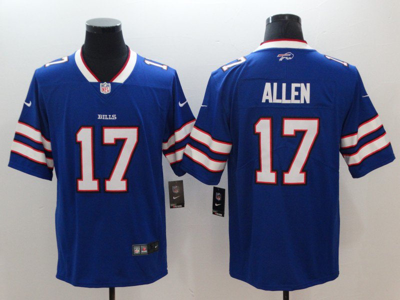 Men's Buffalo Bills 17# Josh Allen Limited Blue Stitched Jersey