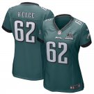 Women's Eagles 62# Jason Kelce Game Green Super Bowl LII Stitched Jersey