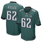Men's Eagles 62# Jason Kelce Game Green Super Bowl LII Stitched Jersey