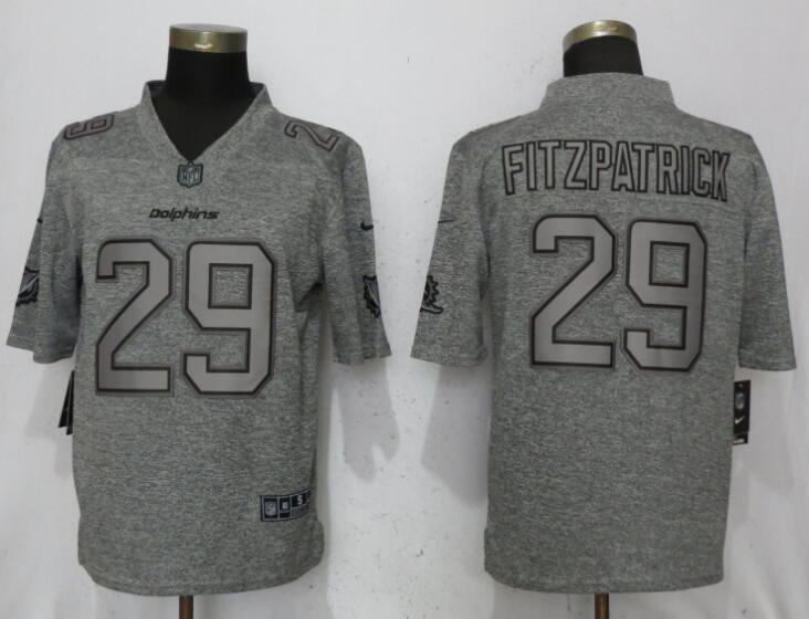 Men's Miami Dolphins 29# Minkah Fitzpatrick Limited Gray Stitched Jersey