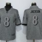 Men's Baltimore Ravens 8# Lamar Jackson Limited Gray Stitched Jersey