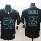 Men's Carolina Panthers 59# Luke Kuechly Black Limited Shadow Stitched Jersey