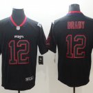 Men's Patriots 12# Tom Brady Limited Black Shadow Stitched Jersey