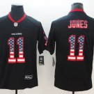 Men's Atlanta Falcons 11# Julio Jones Limited Black USA flag Stitched Jersey