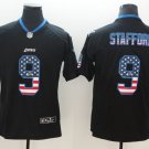 Men's Detroit Lions #9 Matthew Stafford Limited Black USA flag Stitched Jersey