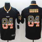 Men's Pittsburgh Steelers 84# Antonio Brown Limited Black USA flag Stitched Jersey
