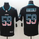 Men's Carolina Panthers 59# Luke Kuechly Limited Black USA flag Stitched Jersey