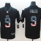 Men's Eagles 9# Nick Foles Limited Black USA flag Stitched Jersey