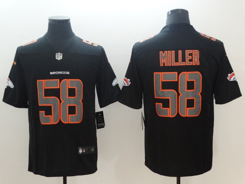 Men's Denver Broncos #58 Von Miller Black Impact Stitched Jersey