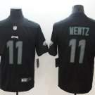 Men's Eagles 11# Carson Wentz Limited Black Impact Stitched Jersey