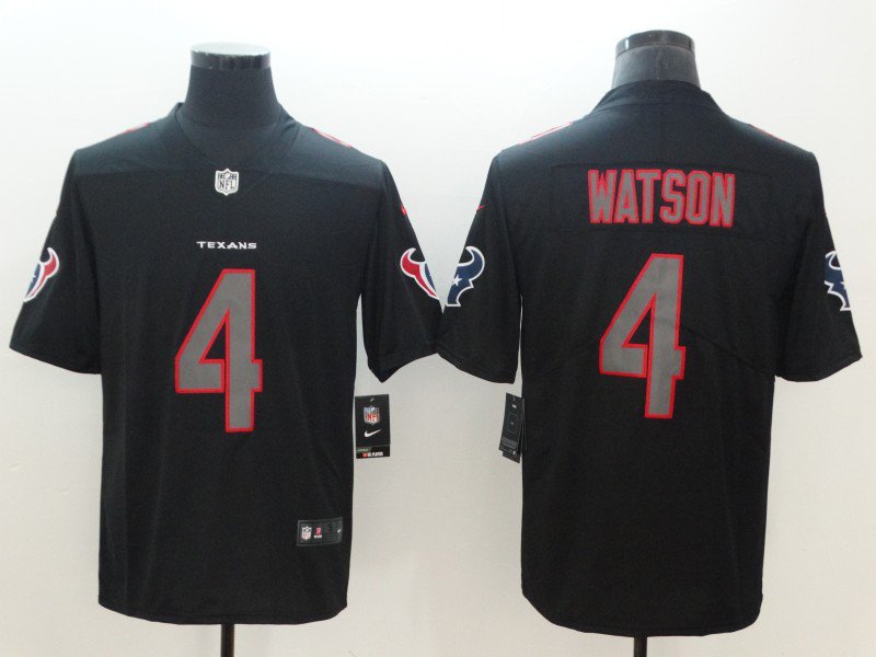 Men's Houston Texans #4 Deshaun Watson Limited Black Impact Stitched Jersey
