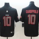 Men's San Francisco 49ers 10# Jimmy Garoppolo Limited Black Impact Stitched Jersey