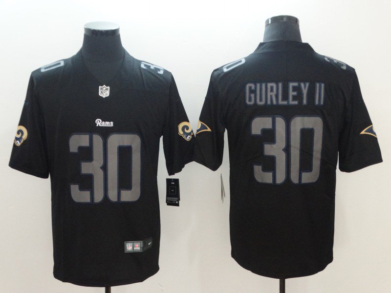 Men's Los Angeles Rams 30# Todd Gurley Limited Black Impact Stitched Jersey
