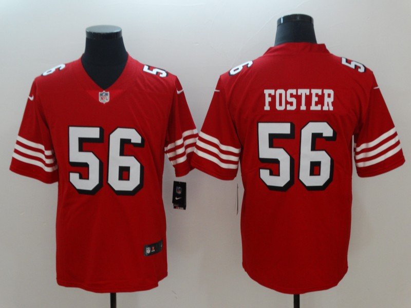Men's San Francisco 49ers 56# Reuben Foster Limited Red Stitched Jersey