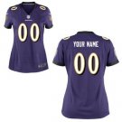 Women's Baltimore Ravens Custom Name And Number Game Limied Purple Stitched Jersey