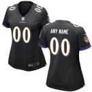 Women's Baltimore Ravens Custom Name And Number Game Limied Black Stitched Jersey