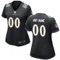 Women's Baltimore Ravens Custom Name And Number Game Limied Black Stitched Jersey
