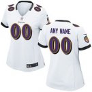Women's Baltimore Ravens Custom Name And Number Game Limied White Stitched Jersey