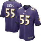 Men's Baltimore Ravens 55# Terrell Suggs Game Purple Stitched Jersey