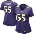Women's Baltimore Ravens 55# Terrell Suggs Game Purple Stitched Jersey