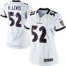 Women's Baltimore Ravens 52# Ray Lewis Game White Stitched Jersey