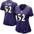 Women's Baltimore Ravens 52# Ray Lewis Game Purple Stitched Jersey