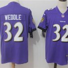 Men's Baltimore Ravens 32# Eric Weddle Limited Purple Stitched Jersey