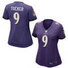 Women's Baltimore Ravens 9# Justin Tucker Purple Stitched Jersey