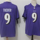 Men's Baltimore Ravens 9# Justin Tucker Limited Purple Stitched Jersey