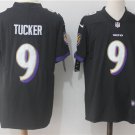 Men's Baltimore Ravens 9# Justin Tucker Limited Black Stitched Jersey