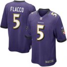 Men's Baltimore Ravens 5# Joe Flacco Game Purple Stitched Jersey