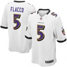 Men's Baltimore Ravens 5# Joe Flacco Game White Stitched Jersey