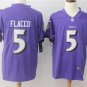 Men's Baltimore Ravens 5# Joe Flacco Limited Purple Stitched Jersey
