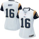 Women's Los Angeles Rams 16# Jared Goff White Stitched Jersey