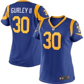 Women's Los Angeles Rams 30# Todd Gurley Blue Stitched Jersey