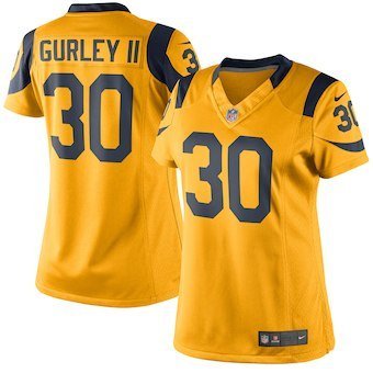 Women's Los Angeles Rams 30# Todd Gurley Yellow Stitched Jersey